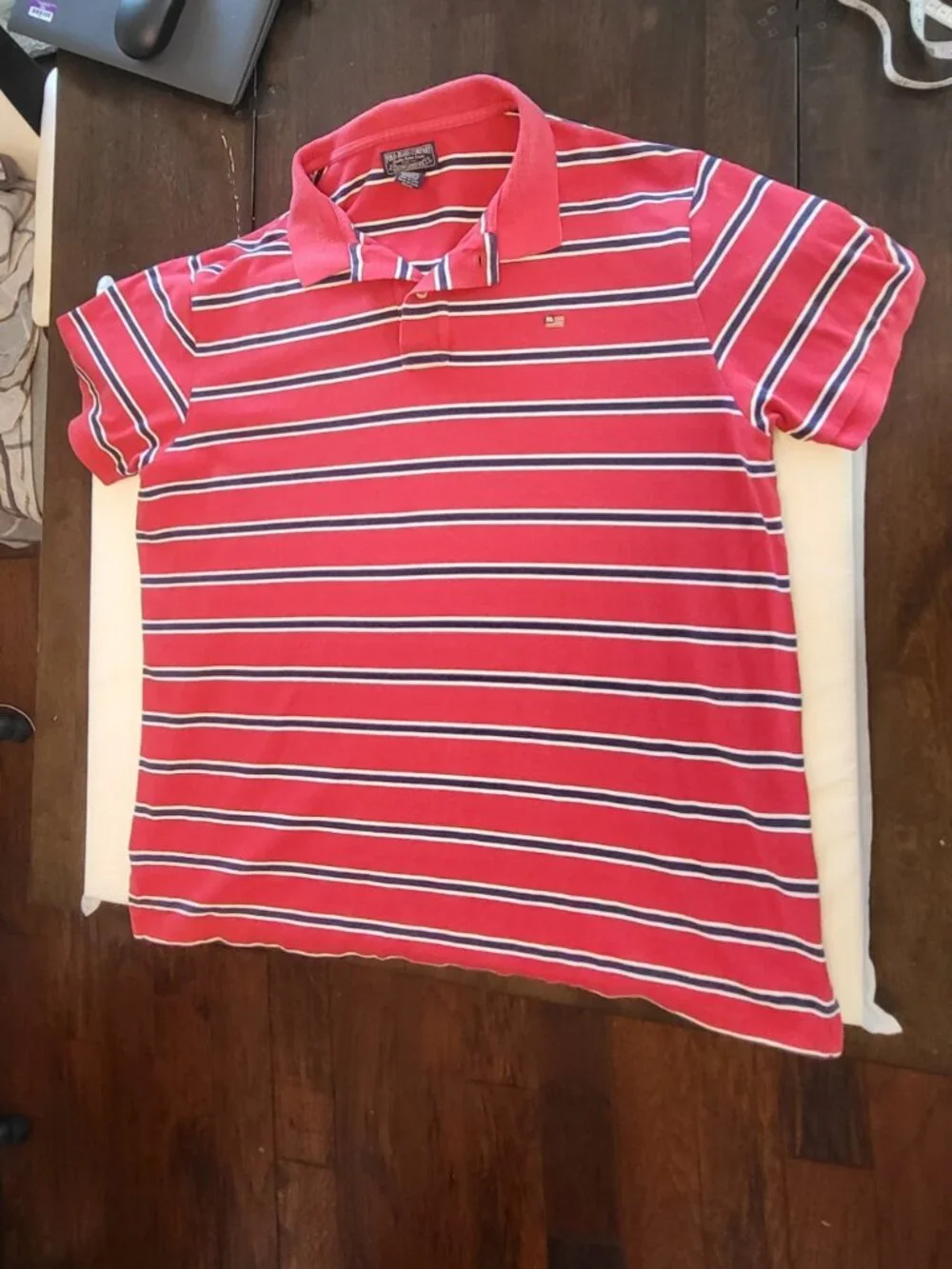 Vintage Polo Jeans Company Polo Shirt Ralph Lauren Flag Striped XXL Y2K Preppy